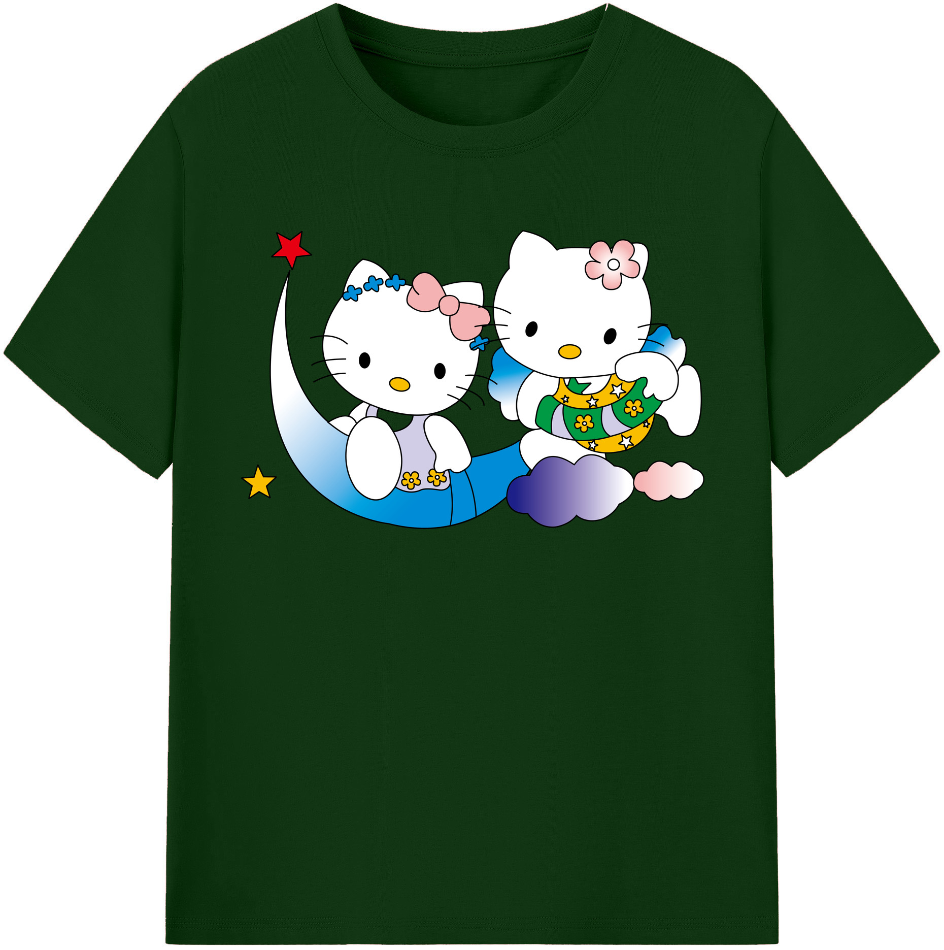 （画像用） Hello Kitty ハローキティ 綿100％半袖Tシャツ（フロントプリント）